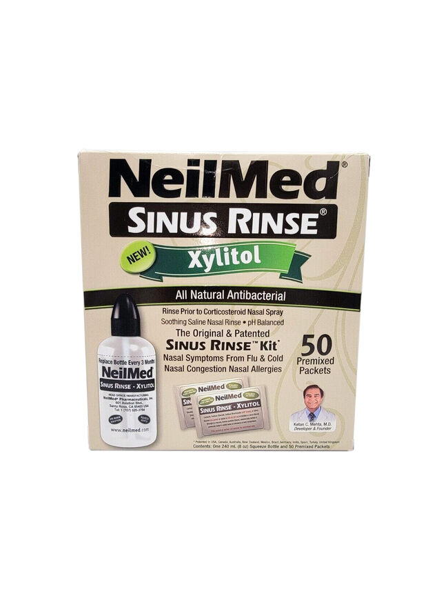 NeilMed Sinus Rinse Kit with Xylitol, 50 Count