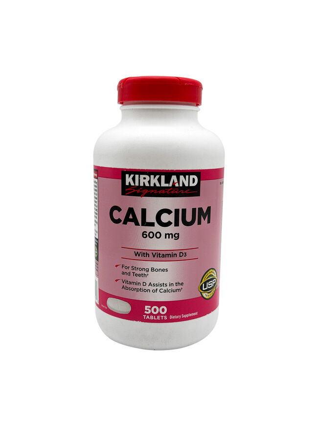 Kirkland Signature Calcium 600 mg Plus Vitamin D3 - 500 Tablets