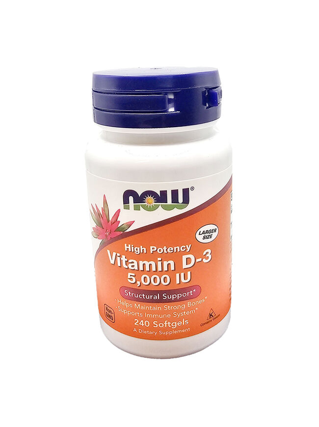 Now Foods High Potency Vitamin D-3 5000 IU, 240 Softgels