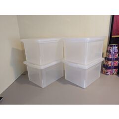 IRIS USA Letter/Legal File Tote Box, 4 Pack