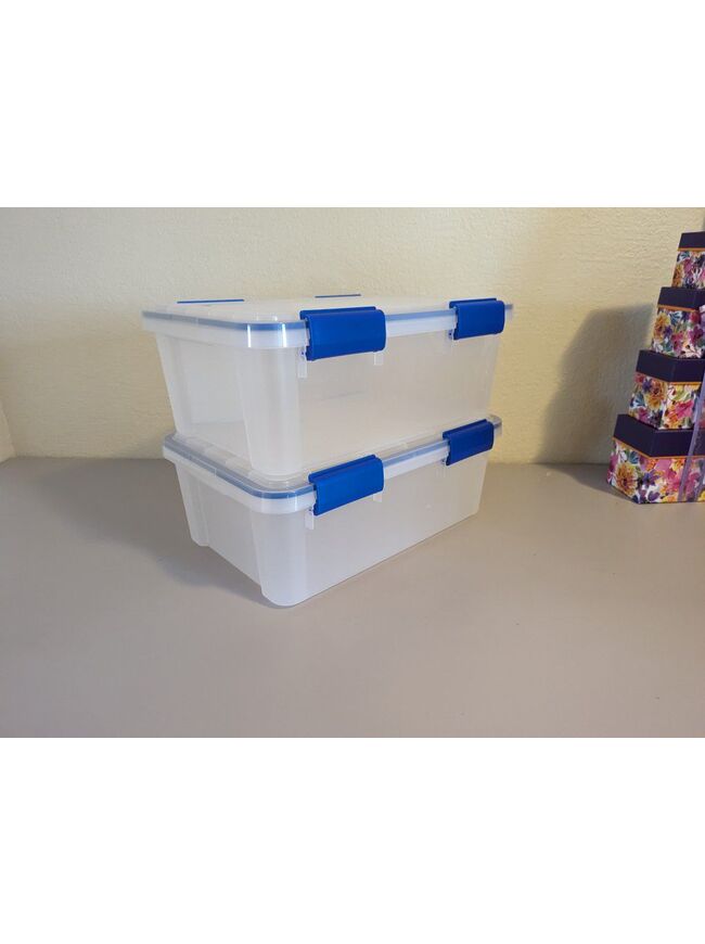 IRIS USA WEATHERPRO - 16 Quart Stackable Storage Box with Airtight Gasket Seal Lid - 2 Pack