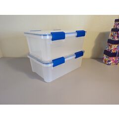 IRIS USA WEATHERPRO - 16 Quart Stackable Storage Box with Airtight Gasket Seal Lid - 2 Pack