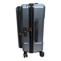 Coolife Blue Carry On Spinner Hardcase Suitcase with Pocket Compartment 20in