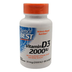 Doctor's Best Vitamin D3 2000 IU Supports Healthy Bones - 180 Softgels