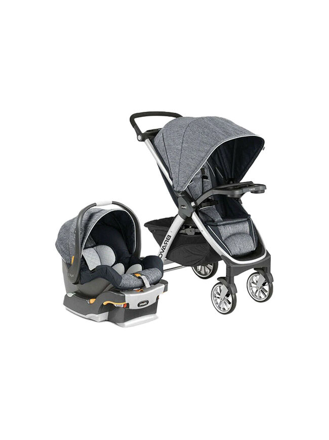 Chicco Bravo Trio Travel System 3-in-1 Car Seat Stroller Grey/Black