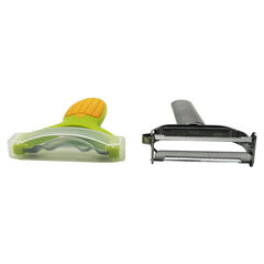 GloTika Corn Peeler with Ergonomic Handle and Corn Planer Thresher (2 Piece Set)