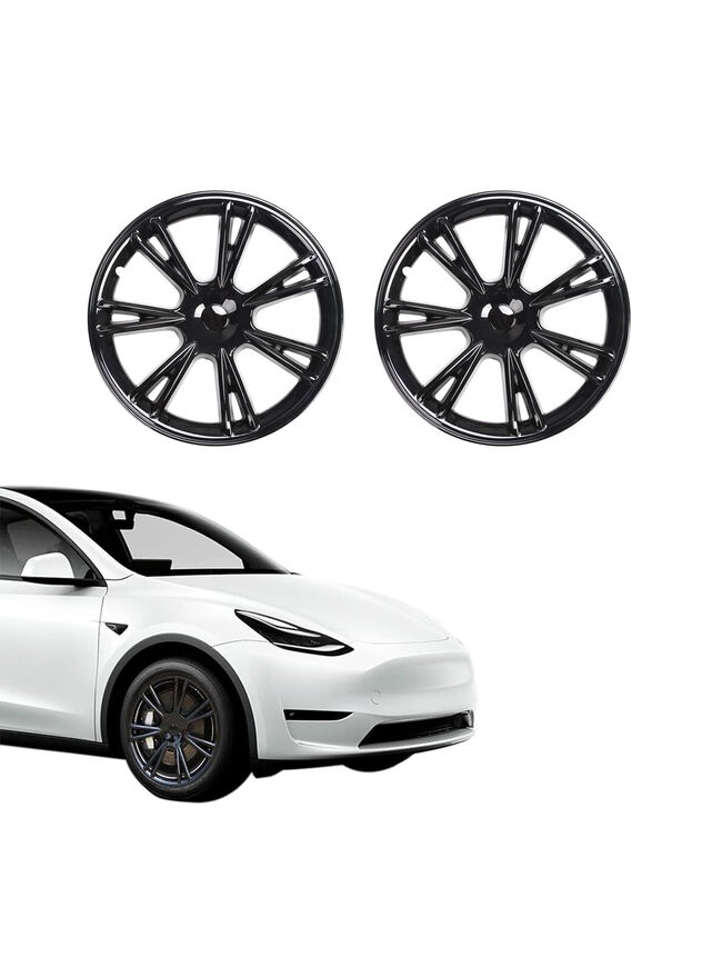 Terfulnel Wheel Covers/Hubcaps 19 Inch for 2019-2023 Tesla Model Y - Stylish 19 inch - Glossy Black