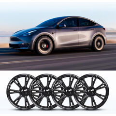 Terfulnel Wheel Covers/Hubcaps 19 Inch for 2019-2023 Tesla Model Y - Stylish 19 inch - Glossy Black