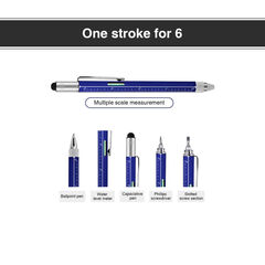 Ainkedin 6 in 1 Multitool Pen - Blue - Gift for Men Who Have Everything