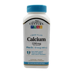 21st Century Liquid Filled Calcium Plus D3 Softgels 1200 mg 