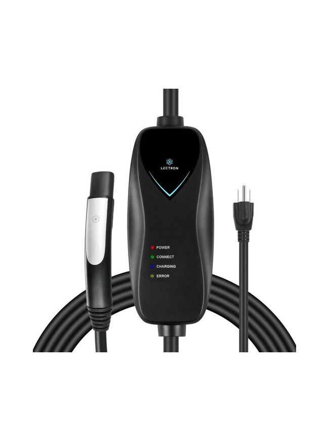 Lectron Level 1 Tesla Charger - 110V, 15 Amp, NEMA 5-15 Plug, 16 ft Extension Cord - Portable Electric Car Charger for Tesla - Compatible with All Tesla Models X/Y/3/S