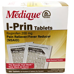 Medique I-Prin Ibuprofen (NSAID) 200 mg - 100 Tablets