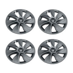 Terfulnel Wheel Covers/Hubcaps 19 Inch for 2019-2023 Tesla Model Y - 19 inch Swirl Style - Gunmetal Grey