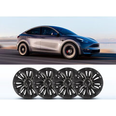 Terfulnel Wheel Covers/Hubcaps 19 Inch for 2019-2023 Tesla Model Y - 19 inch Turbo Style - Matte Black