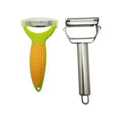 GloTika Corn Peeler with Ergonomic Handle and Corn Planer Thresher (2 Piece Set)