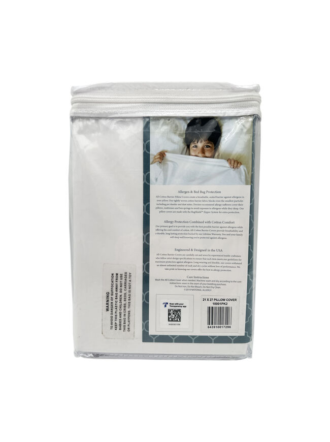 National Allergy Premium 100% Cotton Zippered Pillow Protectors (2 Pack)