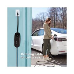 Lectron Level 1 Tesla Charger - 110V, 15 Amp, NEMA 5-15 Plug, 16 ft Extension Cord - Portable Electric Car Charger for Tesla - Compatible with All Tesla Models X/Y/3/S