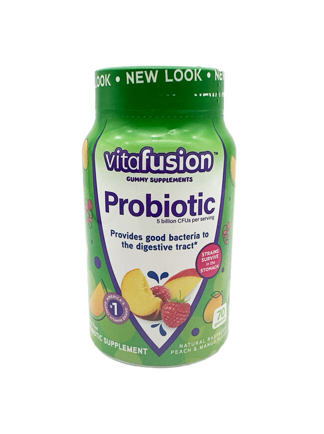 Vitafusion Probiotic Gummies - Raspberry, Peach and Mango Flavors - 70 Count