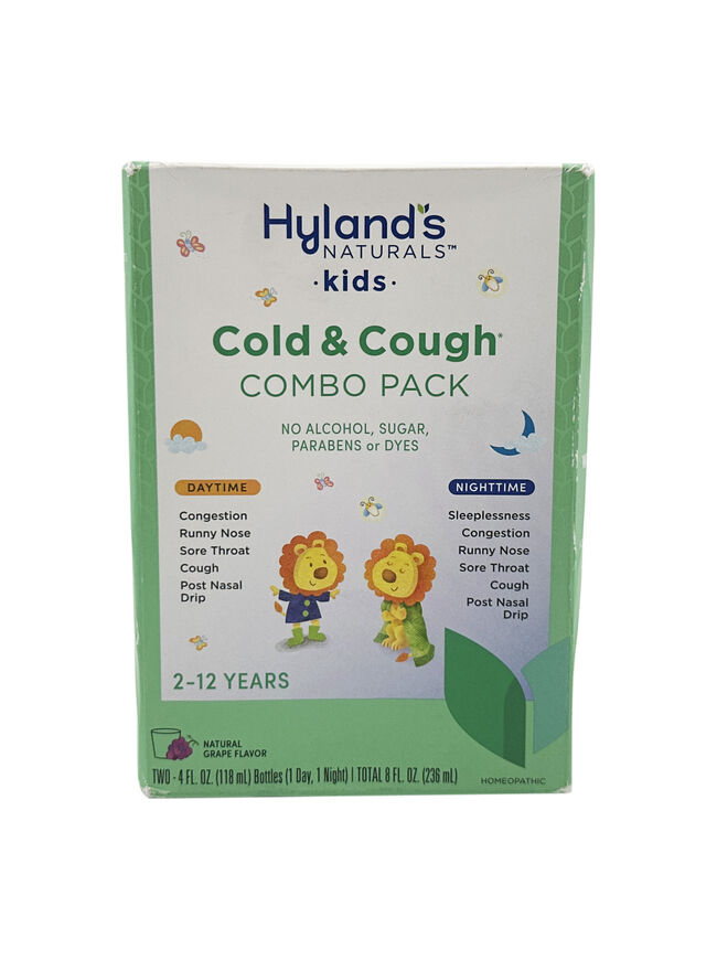 Hyland's Naturals Kids Cold & Cough Day/Night Combo Pack, Grape Syrup, Ages 2+