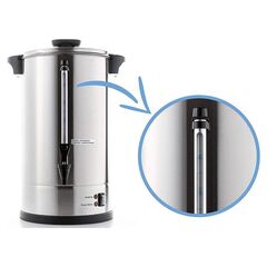 SYBO Commercial Grade Stainless Steel Percolate Coffee Maker Hot Water Urn, 50 Cup, 8 L, Metallic