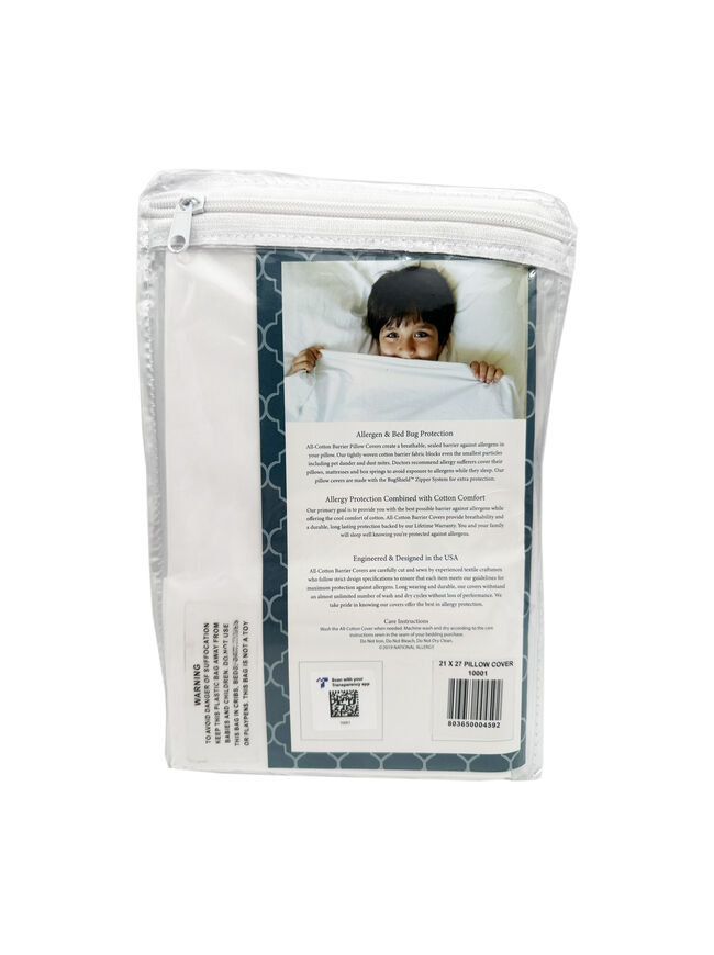 National Allergy Premium 100% Cotton Zippered Pillow Protector (1 Pack)