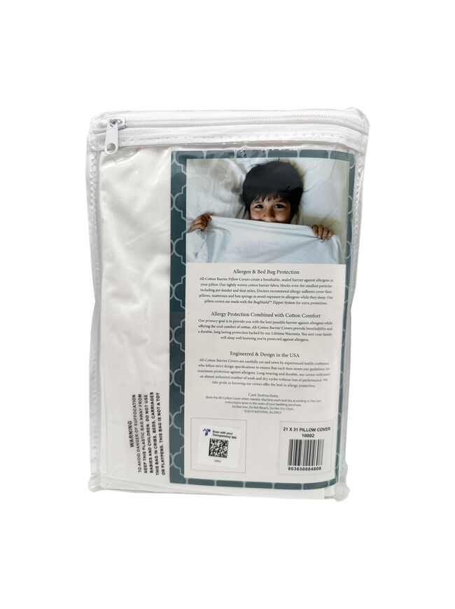 National Allergy Premium 100% Cotton Zippered Pillow Protector (1 Pack)