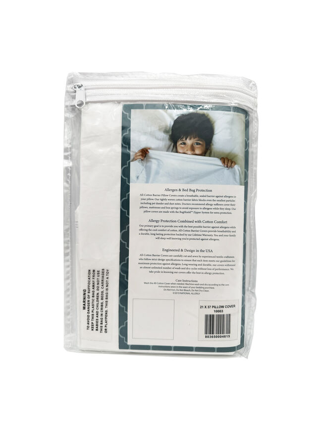 National Allergy Premium 100% Cotton Zippered Pillow Protector (1 Pack)