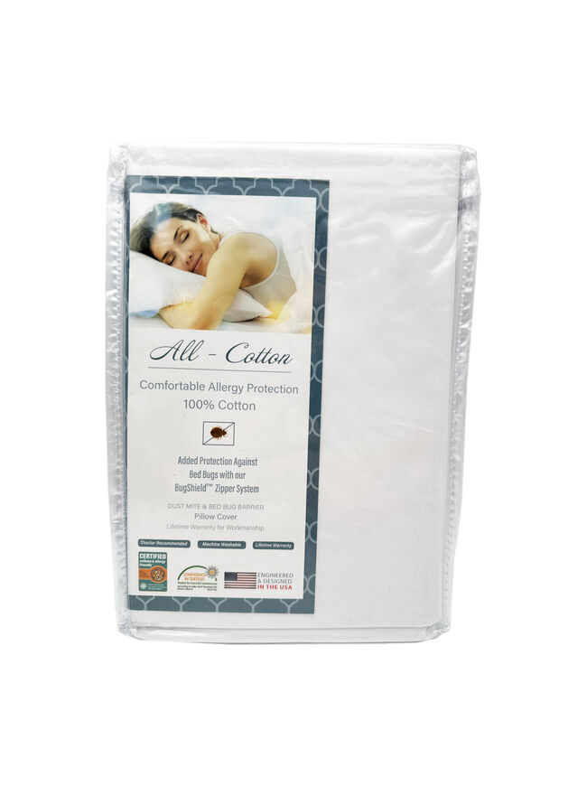 National Allergy Premium 100% Cotton Zippered Pillow Protectors (2 Pack)