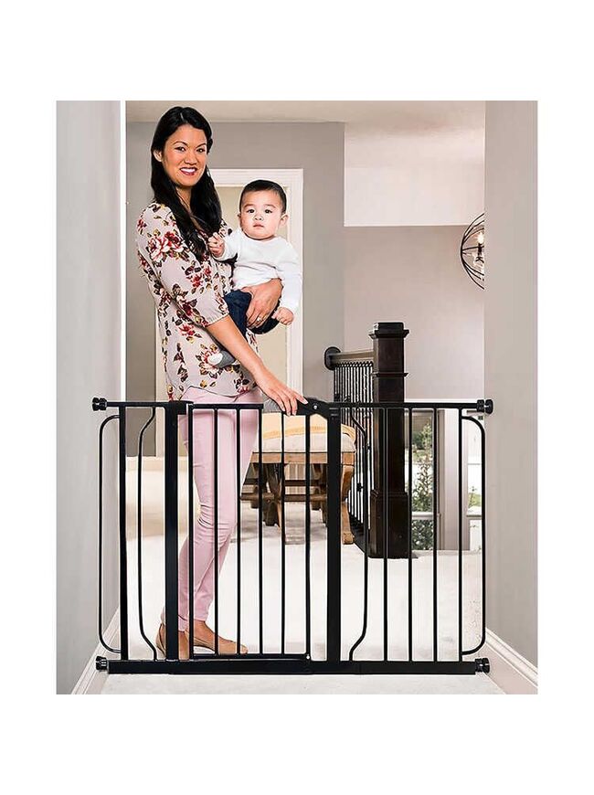 Regalo Easy Step 49-Inch Extra Wide Baby Gate - Includes 4-Inch and 12-Inch Extension Kit, 4 Pack Pressure Mount Kit, and 4 Pack Wall Mount Kit