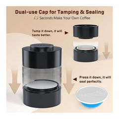 Nessus Vertuo Reusable Pods Kit, 50 Pcs [ALSeal EZ FIT] Aluminum Foil Seals for Nespresso Capsules Vertuoline, Holder and Brush, Fits for Refillable Vertuo Pods(Pods Not Included)