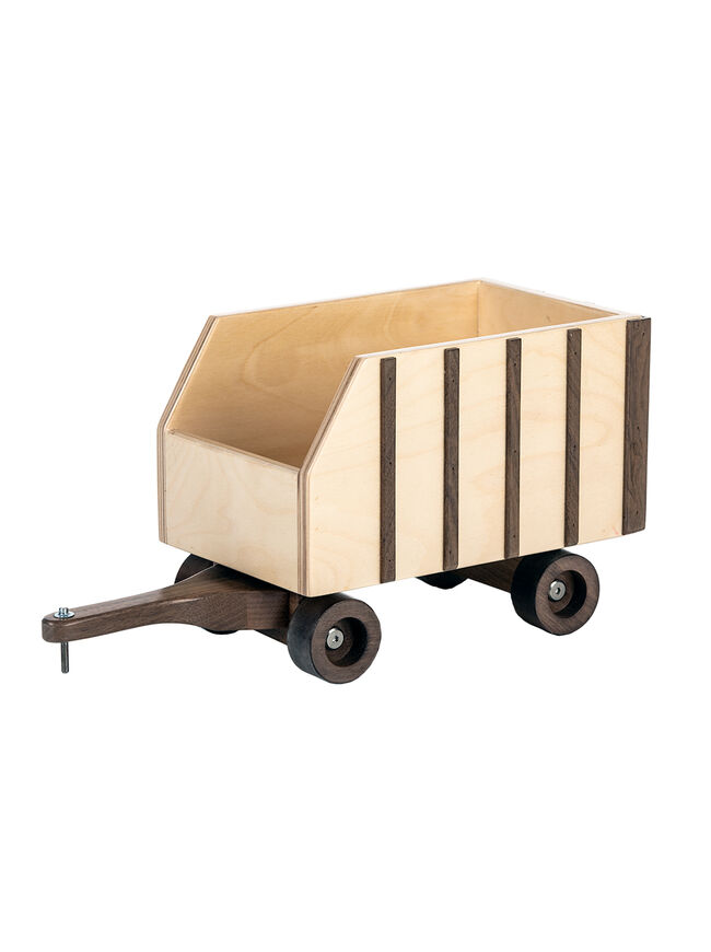 American Made Wooden Toy Forage Wagon  - walnut/maple wood