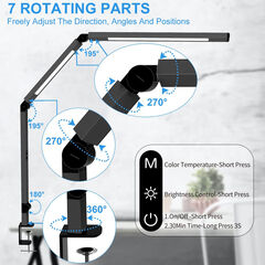 Micomlan LED Desk Lamp with Clamp, Architect Desk Lamp with Dual Light