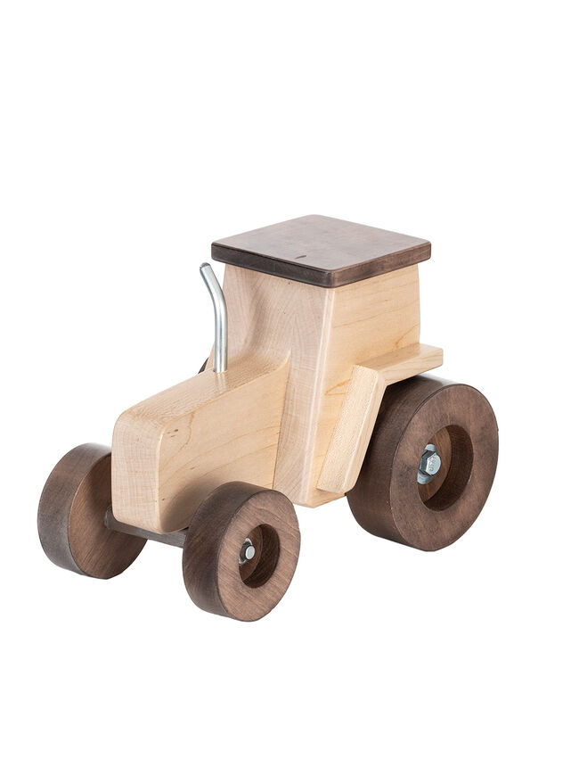 American Made Wooden Toy Tractor - Walnut/Maple Wood