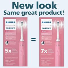 Philips Sonicare 4100 Rechargeable Electric Toothbrush, with Pressure Sensor, 2 Intensity Settings, SmarTimer and QuadPacer, 14-Day Battery Life, Deep Pink, Model HX3681/26