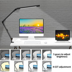 Micomlan LED Desk Lamp with Clamp, Architect Desk Lamp with Dual Light