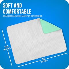 Utopia Bedding Washable Pee Pads for Dogs 34" x 52" (Pack of 4), Waterproof Incontinence Bed Pads for Adults, Elderly and Kids, Heavy Absorbency Pet Training Pads for Sofa and Couch (White, Green)