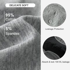 BATTEWA Men's Incontinence Underwear for Bladder Leakage 100mL Leakproof Briefs Cotton Urine Absorbent Protective Underwear, 2-Pack (Medium, Darkgray)