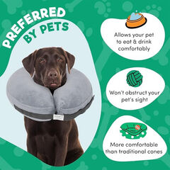 BENCMATE PROTECTIVE INFLATABLE COLLAR FOR DOGS AND CATS - SOFT PET RECOVERY COLLAR DOES NOT BLOCK VISION E-COLLAR-SIZE MEDIUM