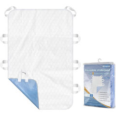 MILDPLUS 1Pack Blue 8Handles 34"×52" Pads - 4Layers Leakproof Washable Extra Large