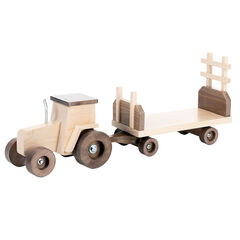 American Made Wooden Toy Tractor - Walnut/Maple Wood