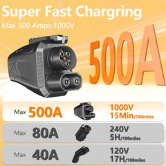 Queleay NACS to CCS1 Charging Adapter, Max 500A 1000V, Compatible with Tesla Superchargers, Electric Vehicle Adapter Fit for Ford, Rivian, GM, Volvo EVs