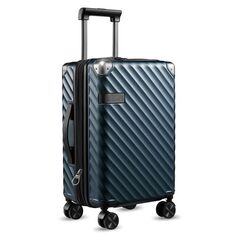 LUGGEX 20 Inch Carry On Luggage - Polycarbonate Expandable Hard Shell Suitcase with Spinner Wheels - Navy