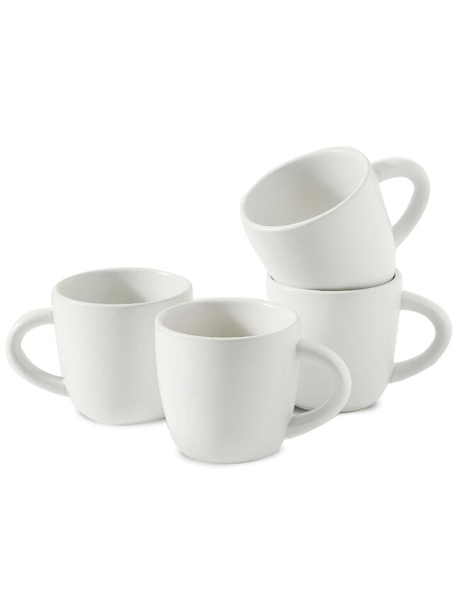 Hasense Espresso Cups Set of 4 Perfect for Demitasse, Cappuccino, Tea Bag and Juice, 5 Ounce Ceramic Stackable Mini Coffee Mugs Suit for Espresso Machine and Coffee Maker, White