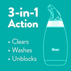 Vicks Sinex Saline Nasal Rinse Starter Kit, Drug Free Saline, Flush Out Mucus and Allergens, Fast & Effective Relief for Everyday Congestion from Sinus & Allergy, 1 Bottle + 30 Refill Packets
