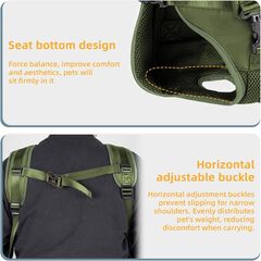 Dog Front Carrier Backpack, Dog Backpack Carrier Soft Pad, Pet Legs Out, Easy-Fit Dogs Front Carrier for Small Medium Puppy, Hands Free Dog Carrier Adjustable for Cycling Hiking (Army Green, S)