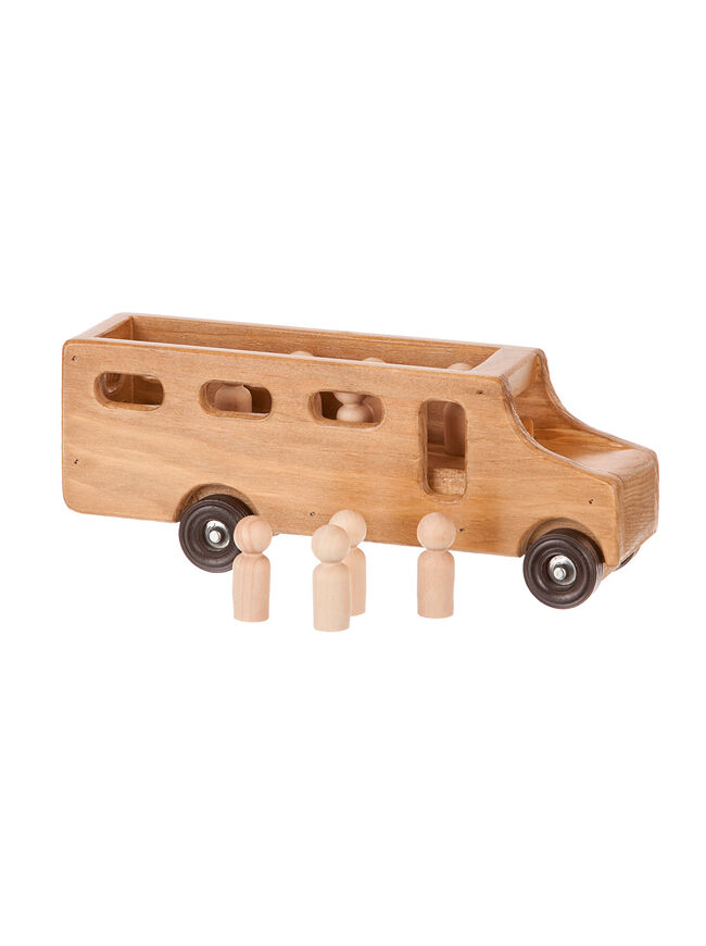 American Made Wooden  Small School Bus with People - Several Color Options