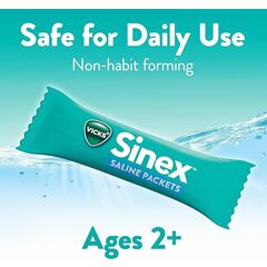 Vicks Sinex Saline Nasal Rinse Starter Kit, Drug Free Saline, Flush Out Mucus and Allergens, Fast & Effective Relief for Everyday Congestion from Sinus & Allergy, 1 Bottle + 30 Refill Packets