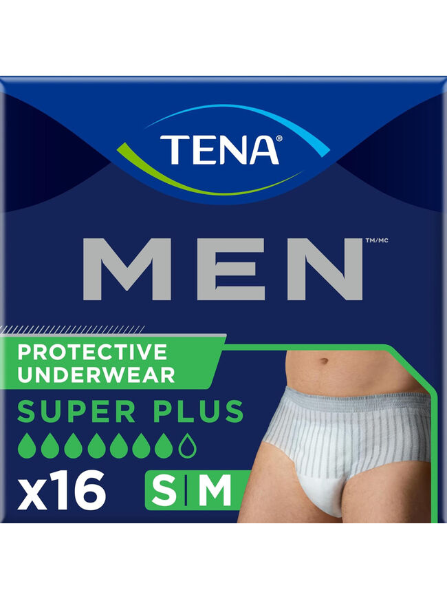 Tena Incontinence Underwear for Men, Protective, Small/Medium, 16 Count