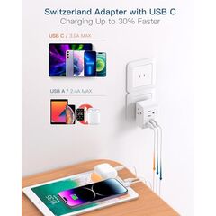2 Pack US to Japan Plug Adapter, 2 Prong to 3 Prong Outlet Adapter with 3 AC Outlets 3 USB Ports(1 USB C), Type A Travel Power Converter Plug Adaptor for USA to Japanese Canada Mexico Philippines Peru