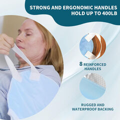 MILDPLUS 1Pack Blue 8Handles 34"×52" Pads - 4Layers Leakproof Washable Extra Large